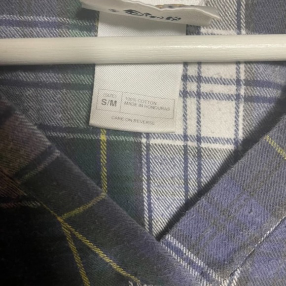 Disney Women's Vintage Mickey Mouse Green Plaid Sleepwear Pajama Shirt Size S/M - Picture 4 of 5